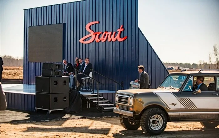 Scout EVs will be mechanical, rugged, tactile (chunky buttons), and not-a-jelly-bean design