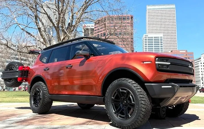 Scout Traveler displayed in downtown Denver Colorado. Lots of closeup detail pics